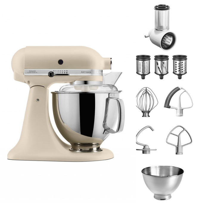 KitchenAid 4,8 L 5KSM175 Artisan Küchenmaschine Beginnerset mit Gemüseschneider