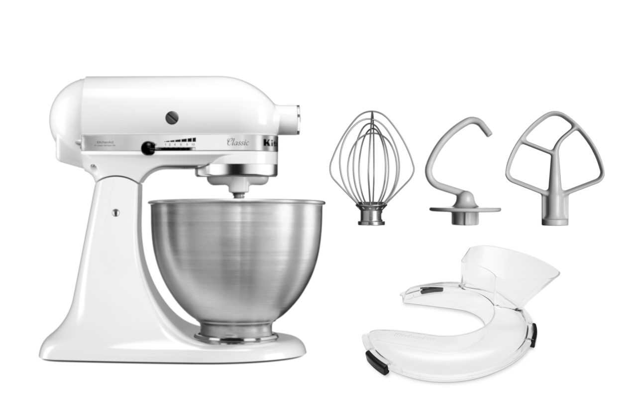 KitchenAid 4,3 L 5K45SS Classic Küchenmaschine Set 1 + Spritzschutz