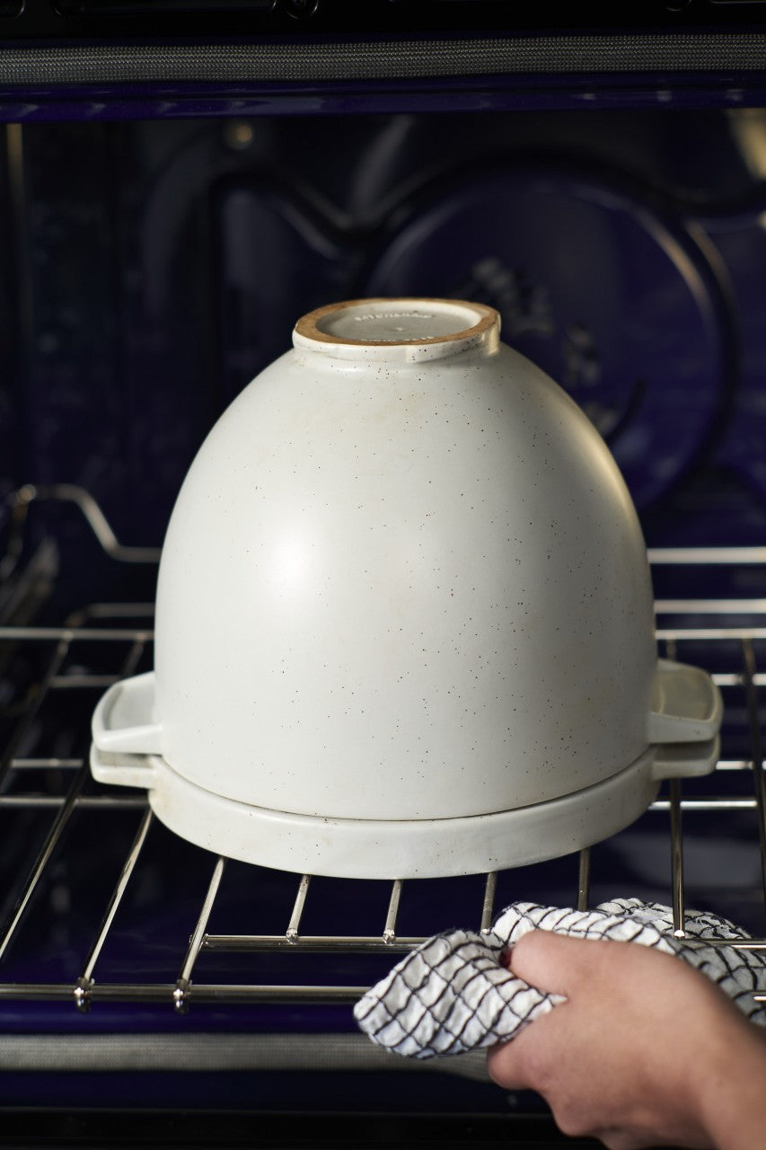 KitchenAid Brot-Backschüssel 5KSM2CB5BGS Grey Speckle mit KitchenAid Brotmesser KKFTR8BRWM