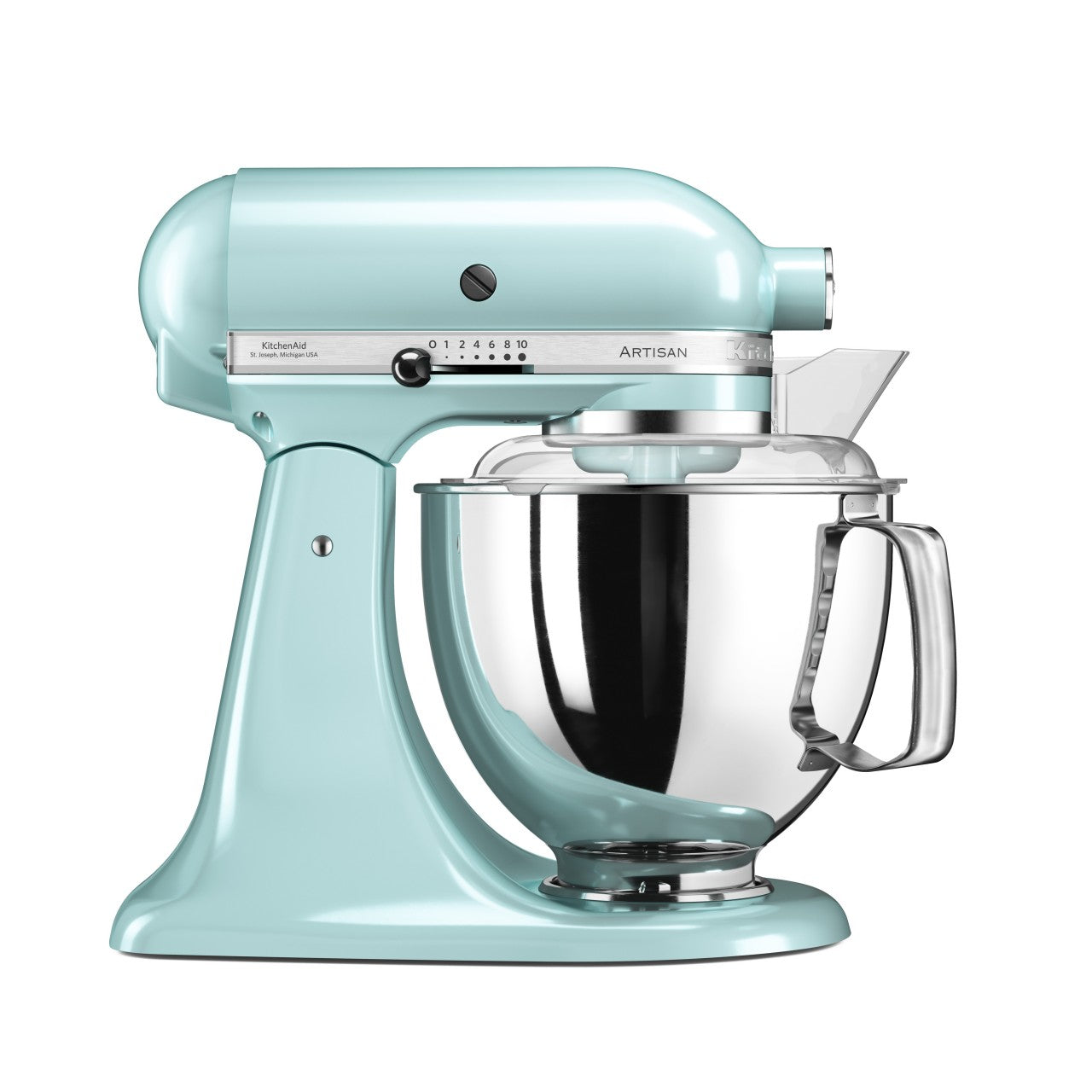 KitchenAid 4,8 L 5KSM175 Artisan Küchenmaschine Steellover mit Edelstahl-Werkzeugen