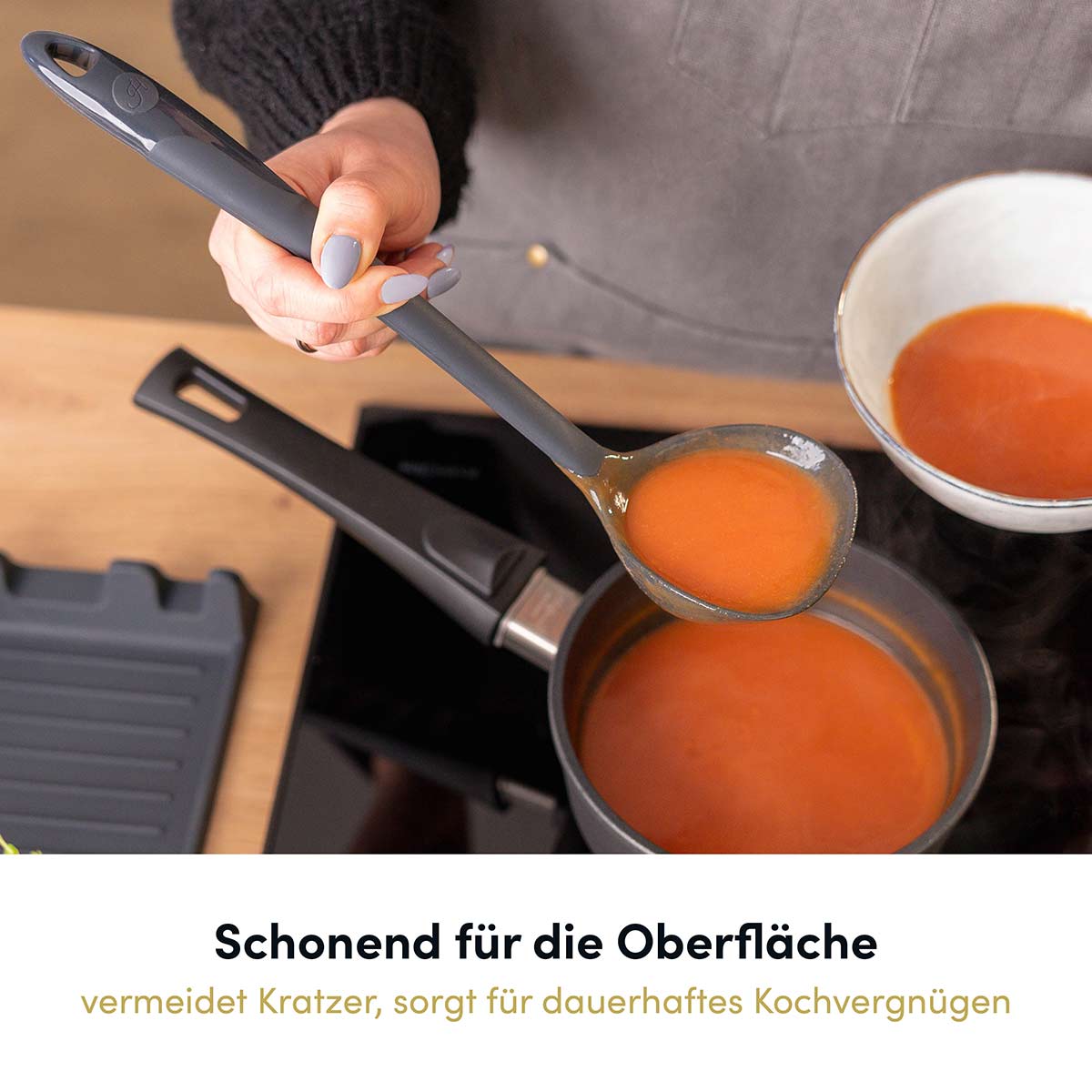 Schöpfkelle mit robustem Edelstahlkern