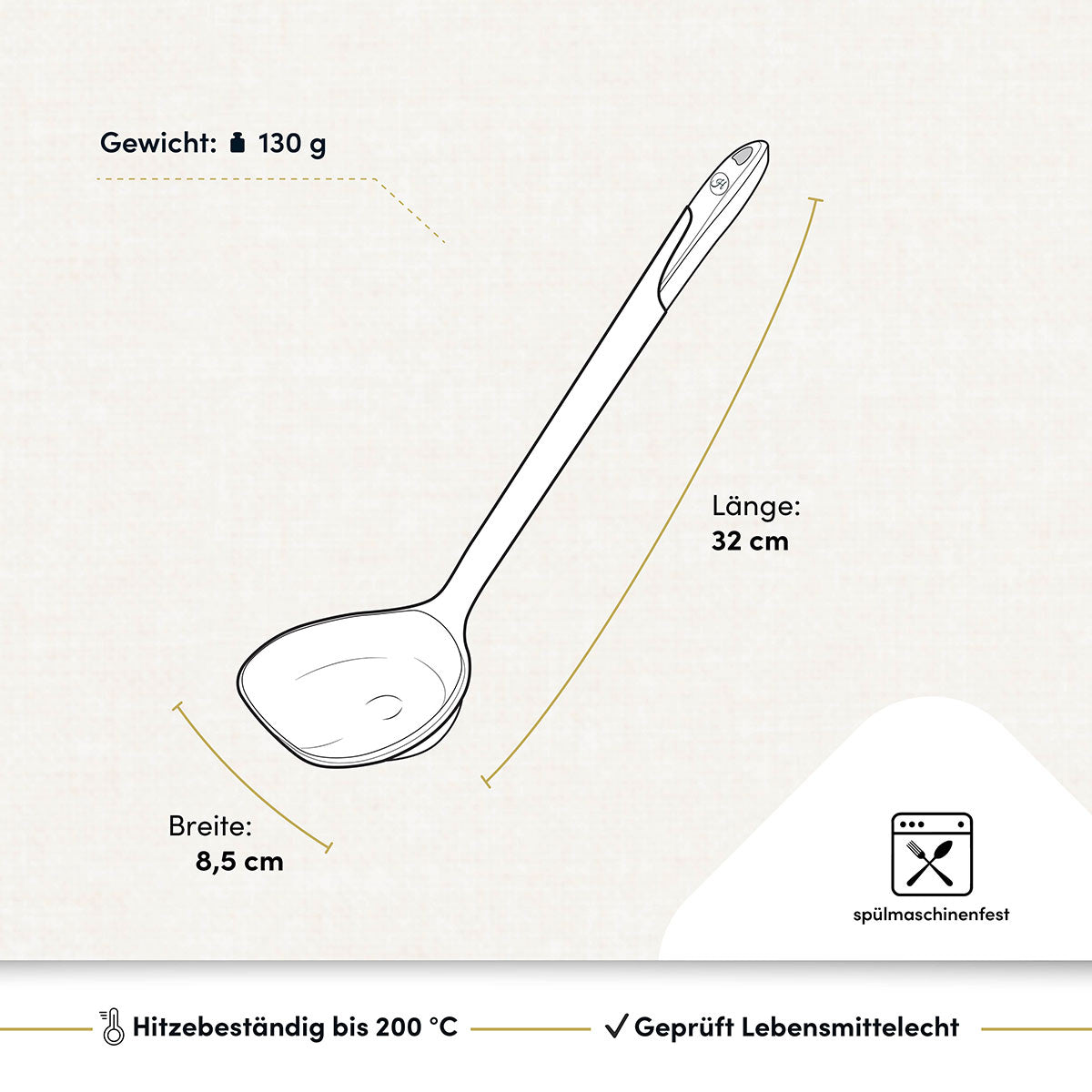 Schöpfkelle mit robustem Edelstahlkern