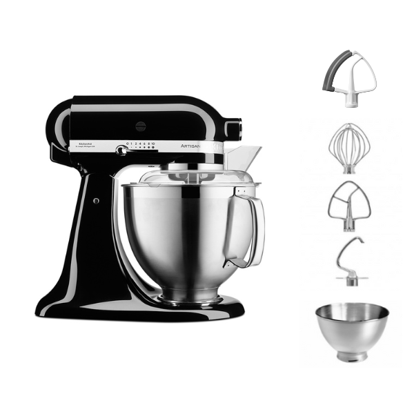 KitchenAid 4,8 L 5KSM185 Artisan Küchenmaschine Flexiset Artisan + Flexirührer