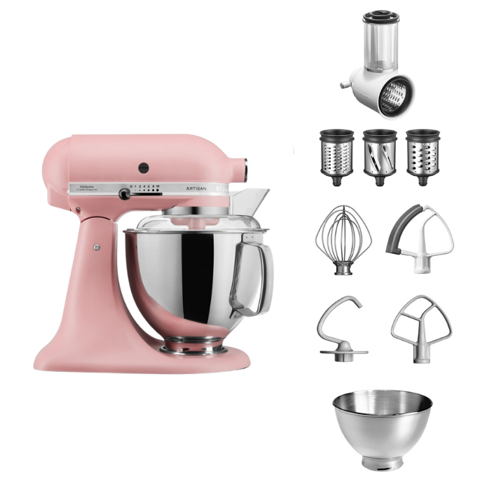 KitchenAid 4,8 L 5KSM175 Artisan Küchenmaschine Beginnerset mit Gemüseschneider