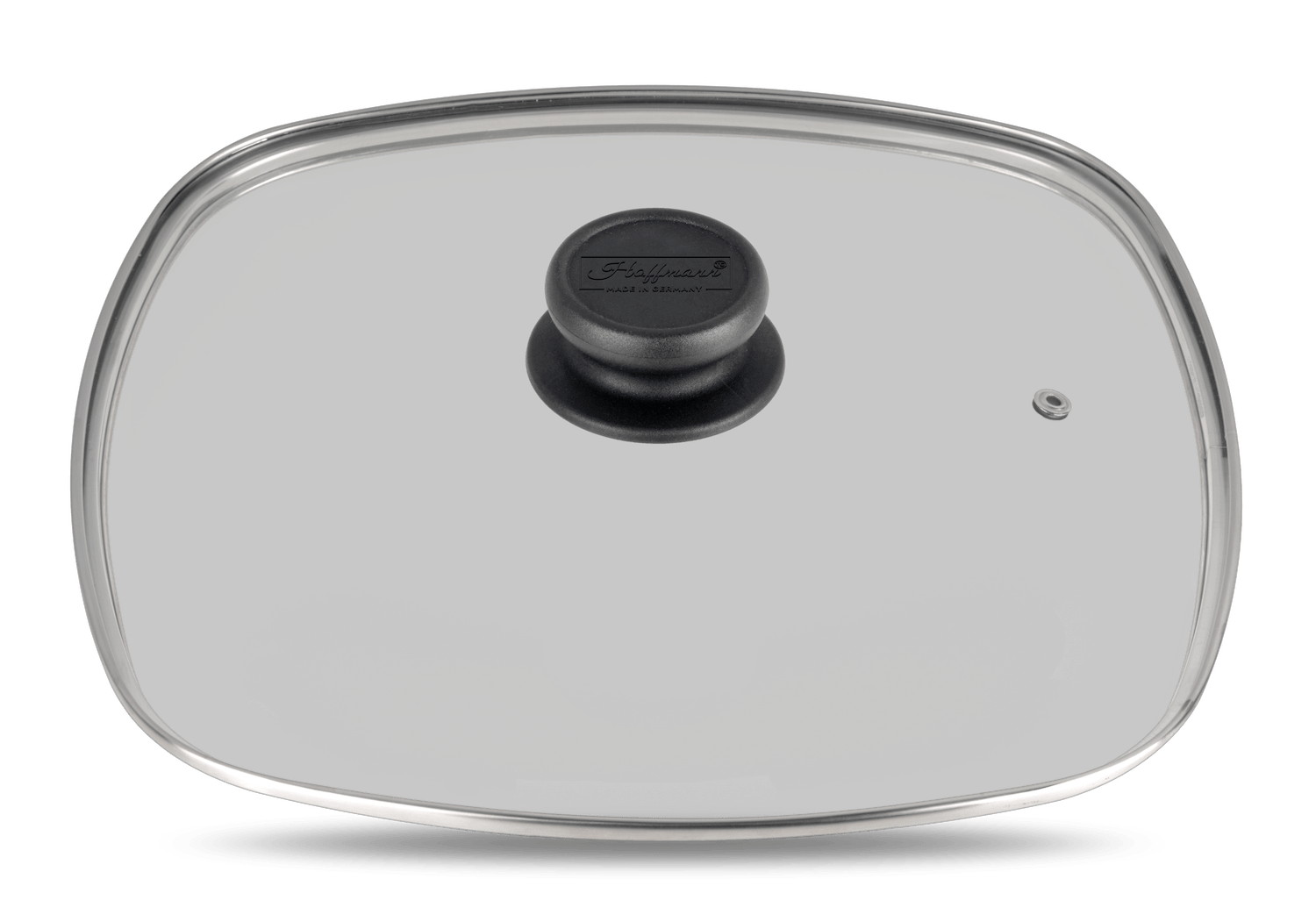 Glasdeckel Edelstahl eckig 20x20 cm