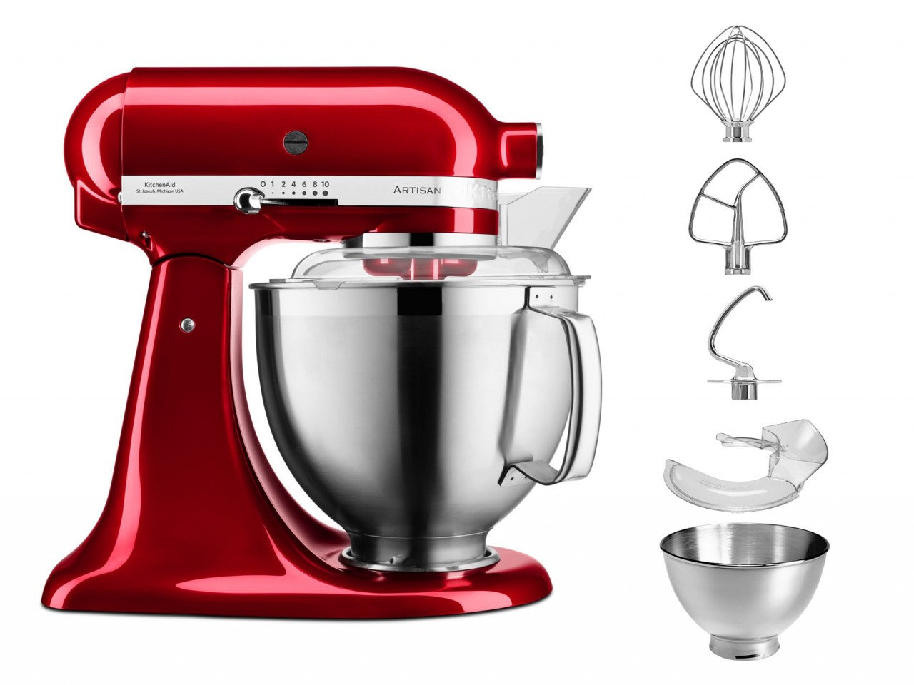 KitchenAid 4,8 L 5KSM185 Artisan Küchenmaschine Cookielover Artisan Fleischwolf+Spritzgebäck+Flexirührer