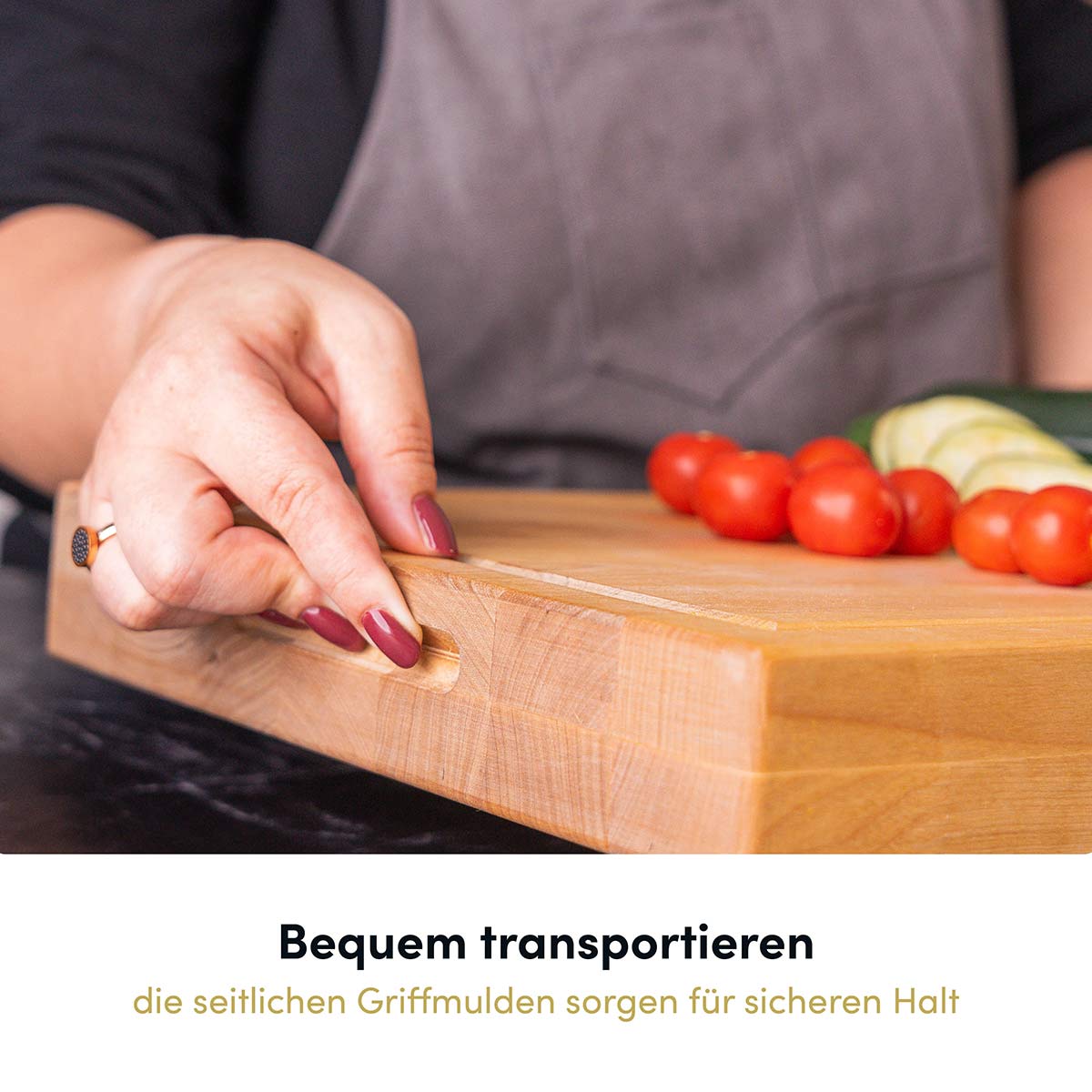 Massives Schneidebrett 43x30 cm I 40 mm starkes Birkenholz