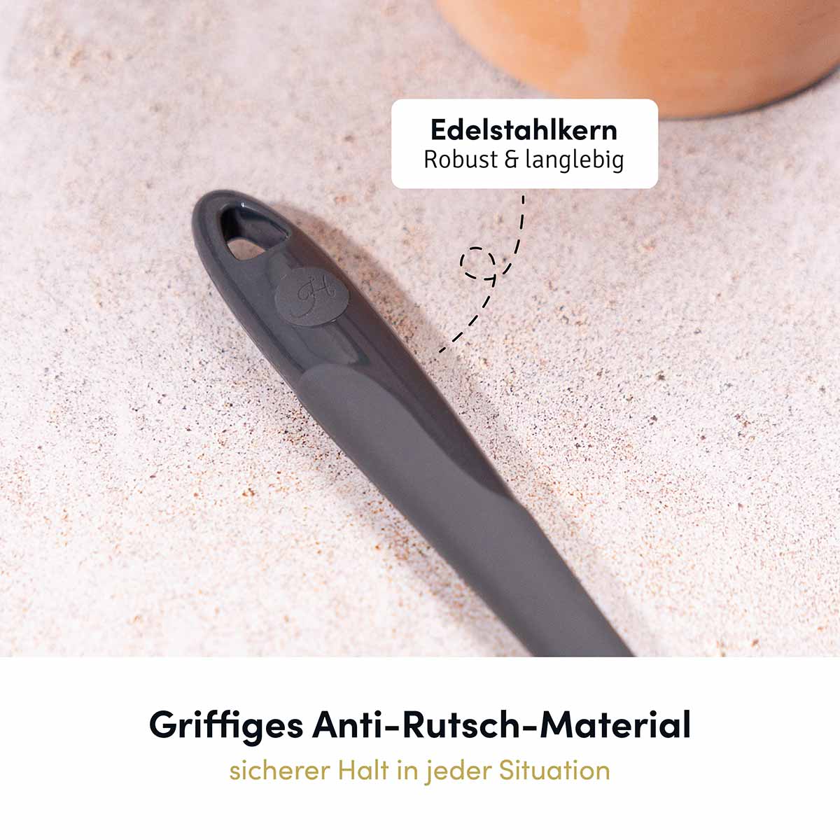 Pfannenwender XXL mit robustem Edelstahlkern